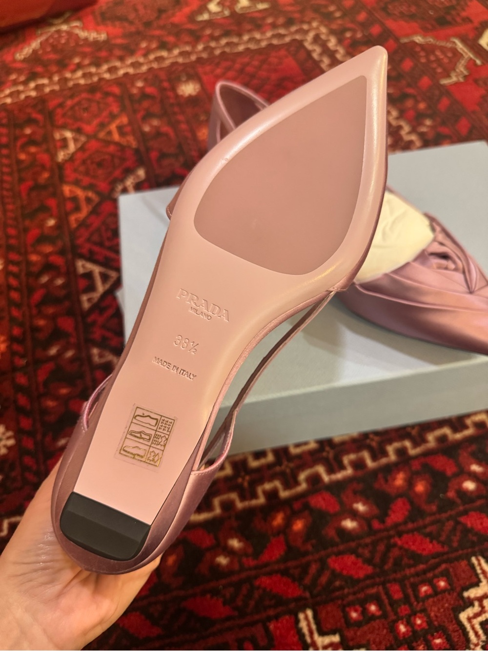 Prada Satin Rose Cutout Ballerina Flats NEW NIB - Picture 4 of 7